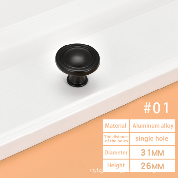 Black Round Cabinet Knobs 1.2 inch width Single Hole Cabinet Pulls Round Drawer Handles with Screws